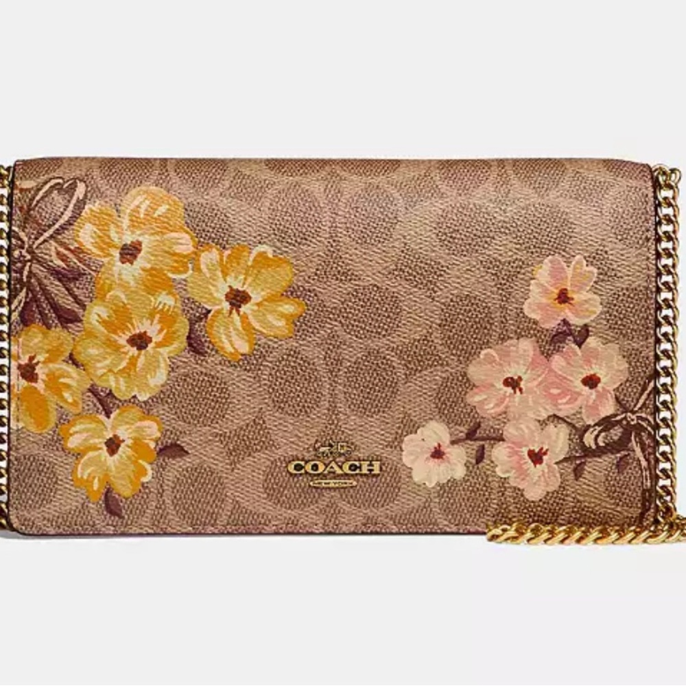 EUC Coach Callie Foldover Chain Clutch Crossbody